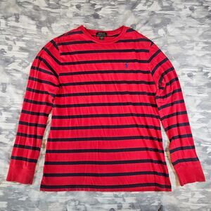 Polo Ralph Lauren Red Blue Long Sleeve Sweater Pony Logo Shirt Boys size XL